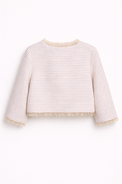 Ensemble Élégance Classique Fille – Veste & Jupe Beige
