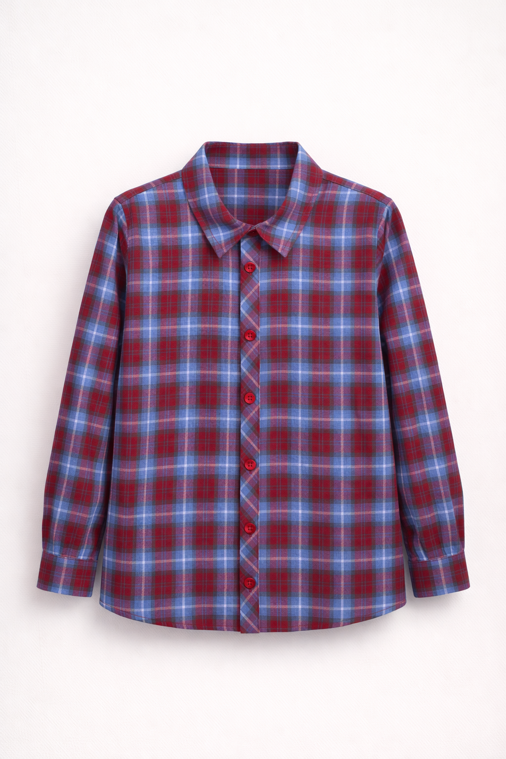 Chemise Garçon Carreaux Rouge & Bleu – Style Classique Moderne