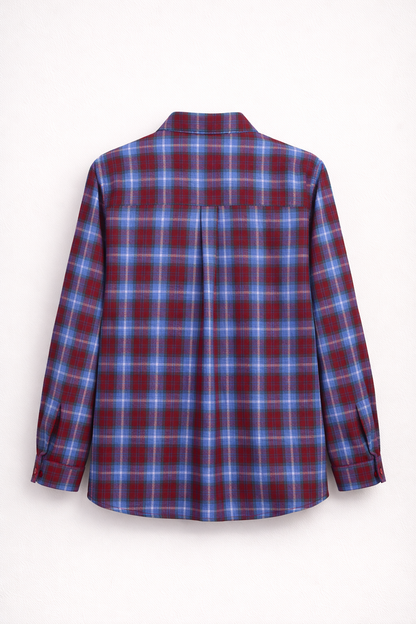 Chemise Garçon Carreaux Rouge & Bleu – Style Classique Moderne