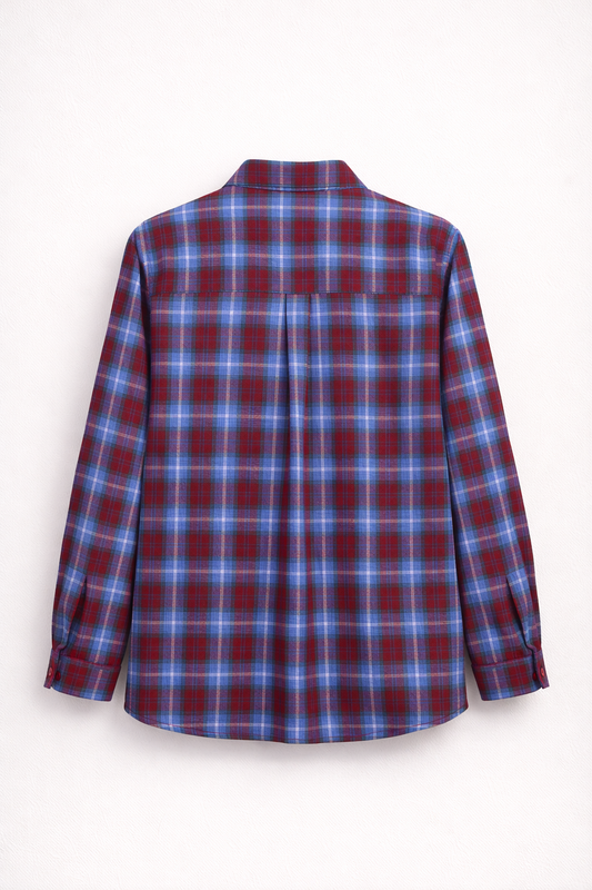 Chemise Garçon Carreaux Rouge & Bleu – Style Classique Moderne