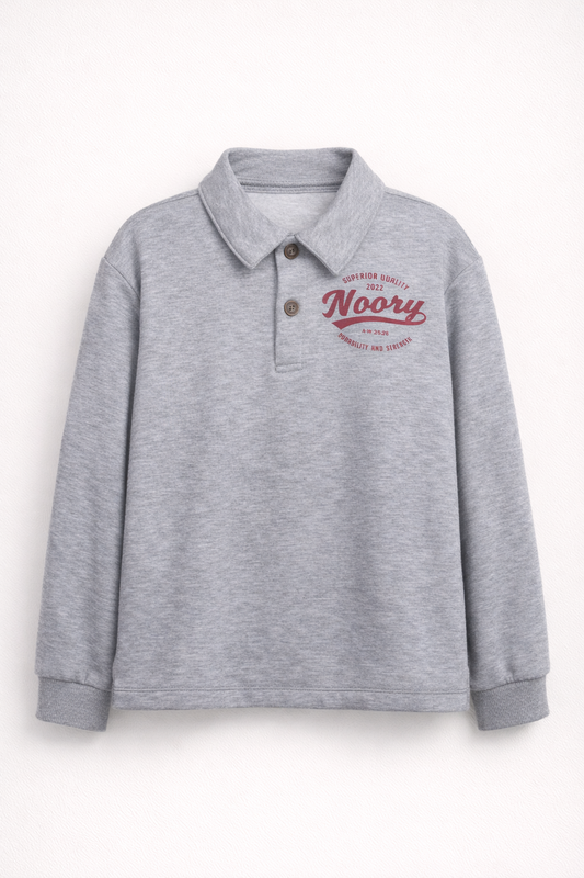 Polo Garçon Gris Manches Longues – Style Casual Chic