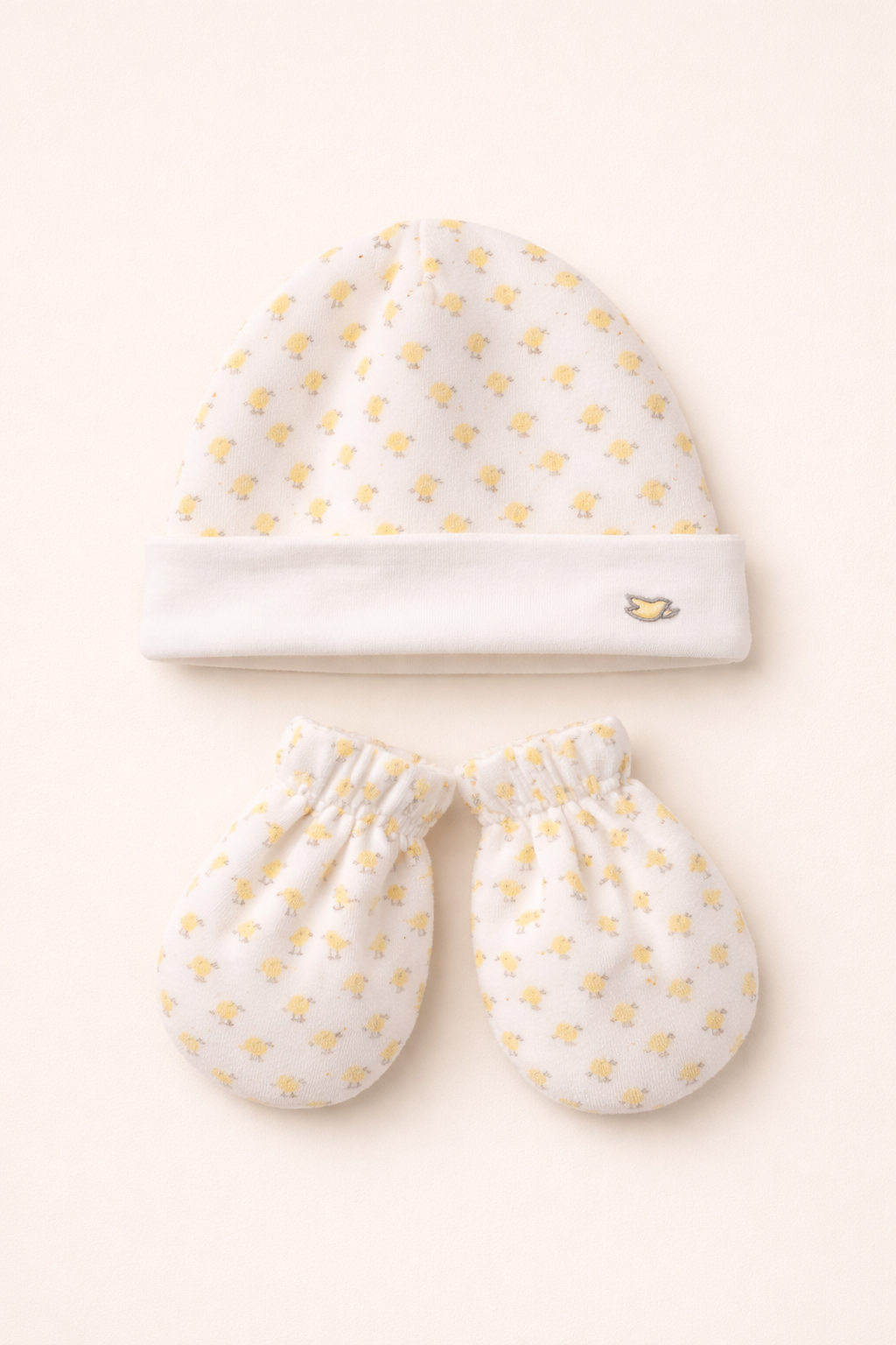 Ensemble bébé 2 pièces écru imprimé poussins – Confort & tendresse