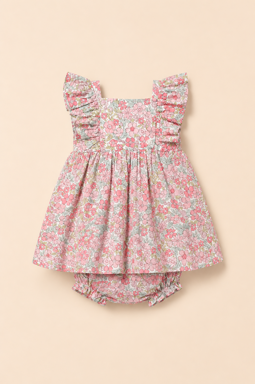 Ensemble Bébé Fille 2 Pièces – Robe Fleurie & Bloomer Assorti