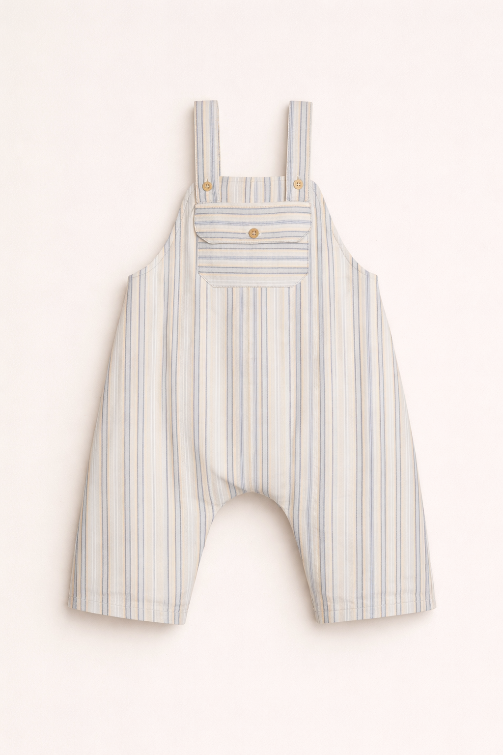 Salopette bébé rayée bleu &amp; beige – Style chic & décontracté