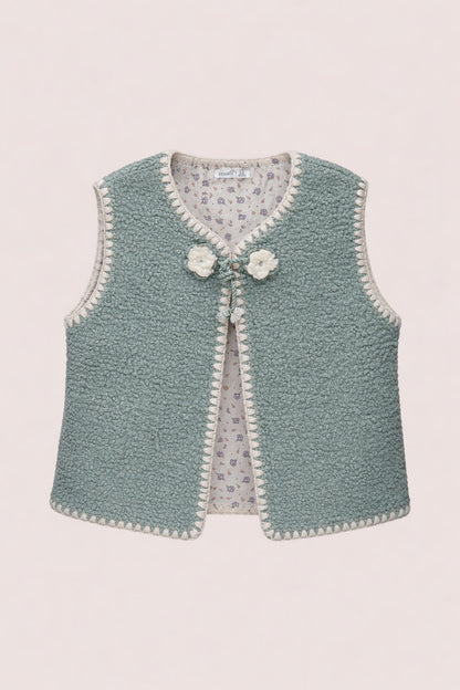 Gilet Sans Manches Bohème en Moumoute