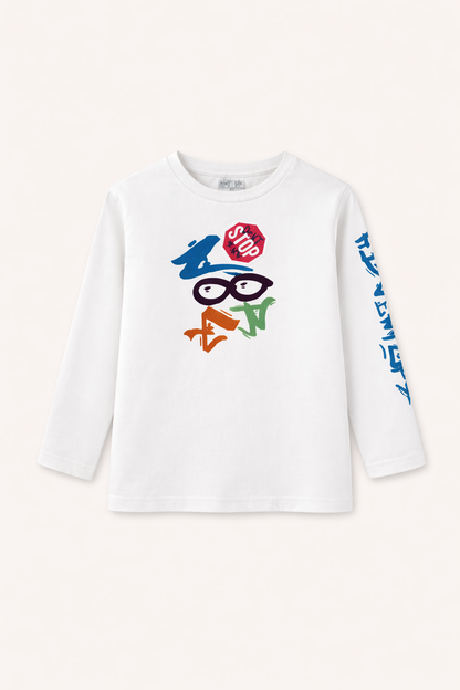 Ensemble Garçon Casual – T-shirt Imprimé, Chemise à Carreaux & Pantalon Cargo