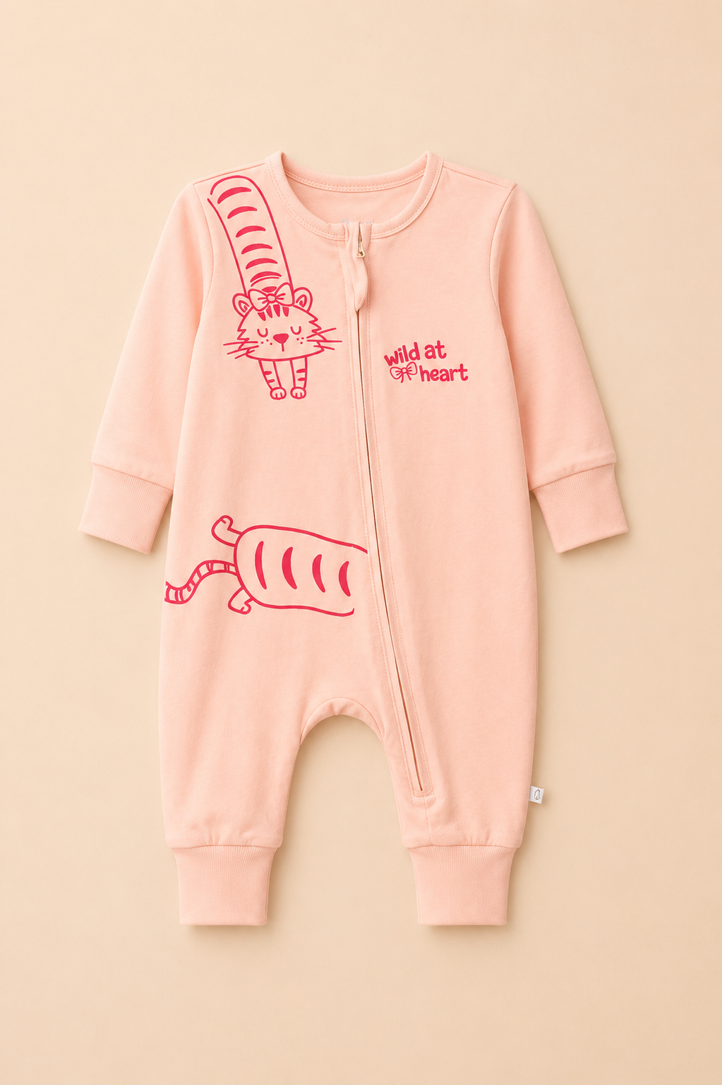 Grenouillère Bébé Fille Rose – Imprimé Chat Adorable