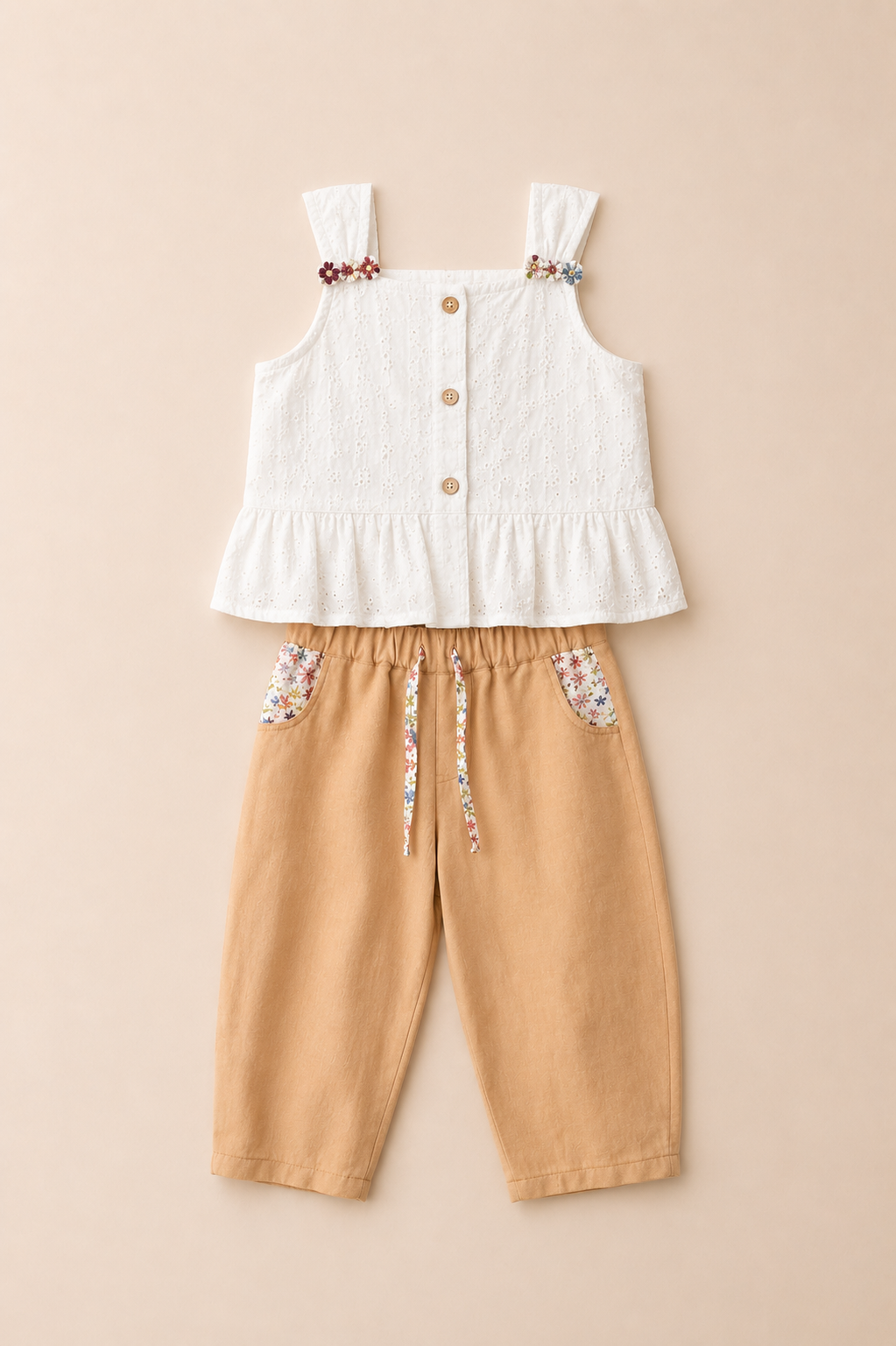 Ensemble Fille 2 Pièces – Élégance Naturelle & Confort