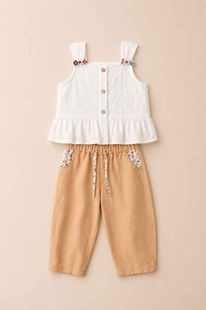 Ensemble Fille 2 Pièces – Élégance Naturelle & Confort