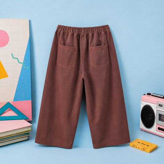 Pantalon large enfant – Marron