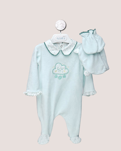 Pack dort bien grenouillère, moufles & Bonnet