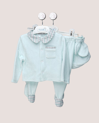 Pack dort bien grenouillère, moufles & Bonnet