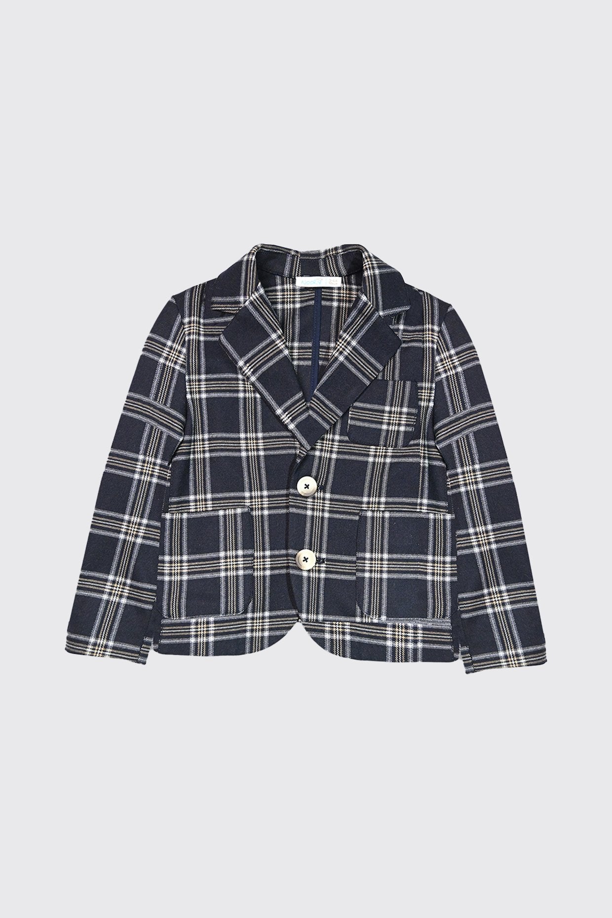 Veste classique à col tailleur en tissu à carreaux