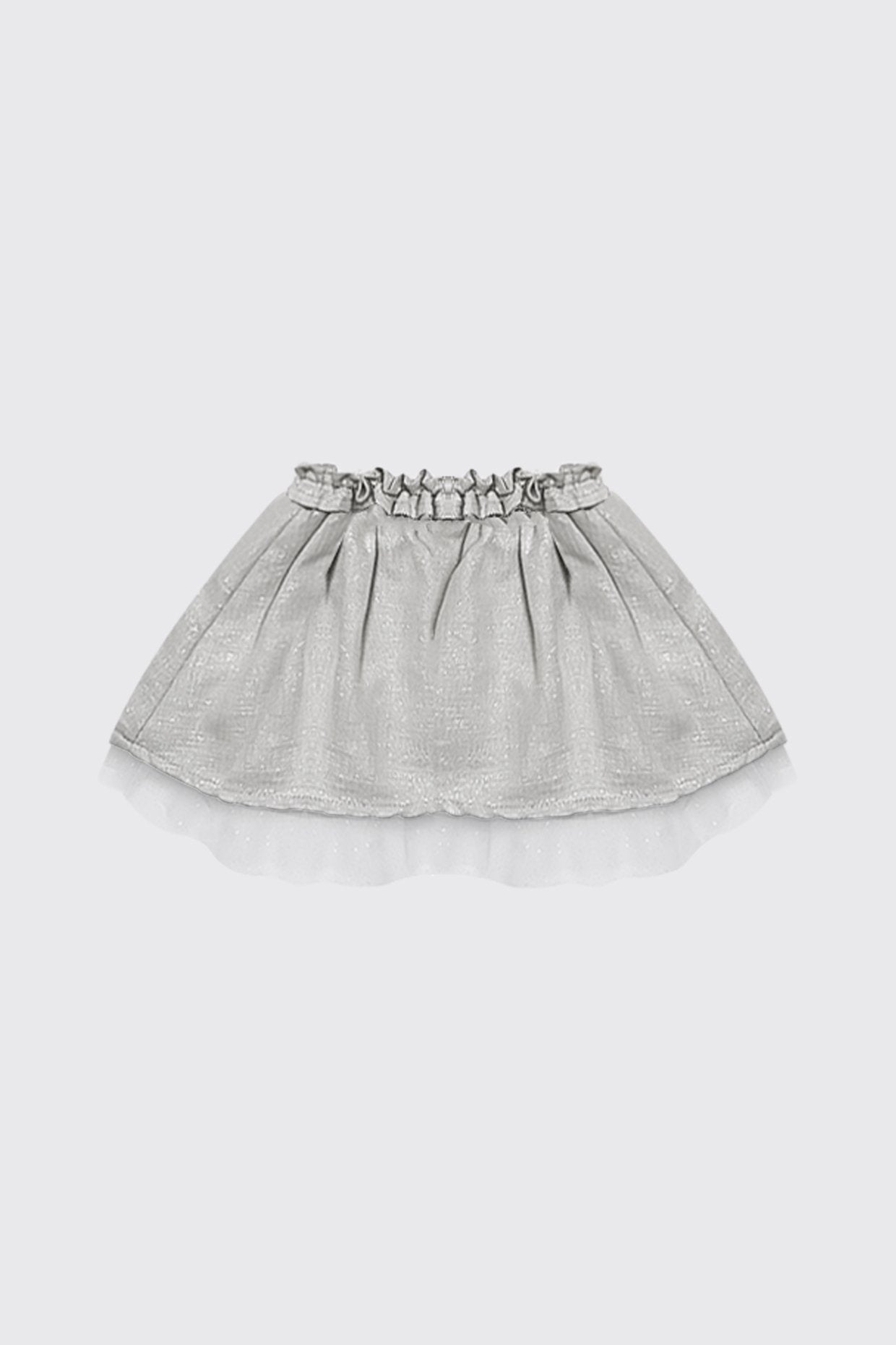 Jupe argenté à ceinture volantée