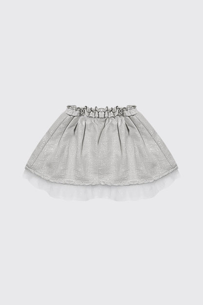 Jupe argenté à ceinture volantée