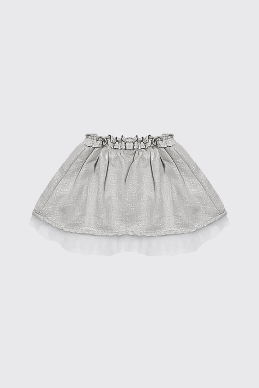Jupe argenté à ceinture volantée