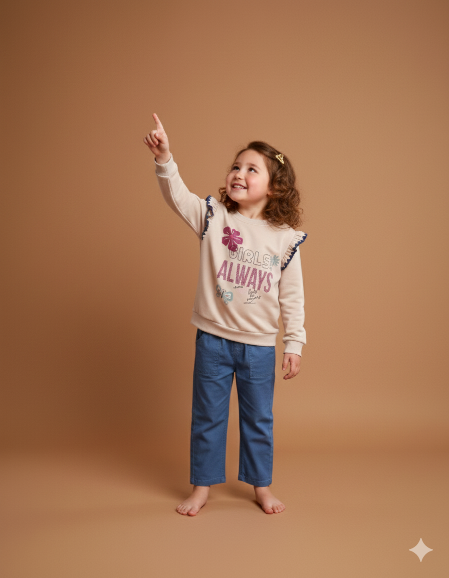 Pantalon Bébés Filles Coupe Droite Confort