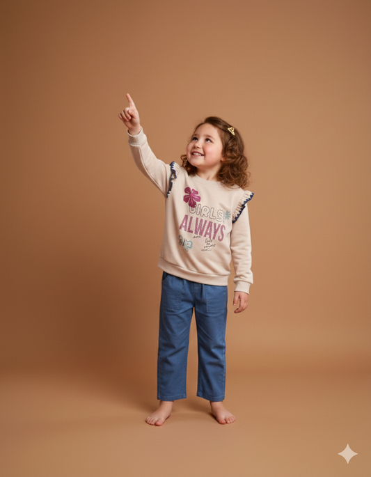 Pantalon Bébés Filles Coupe Droite Confort