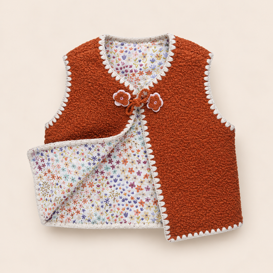 Gilet Sans Manches Bohème en Moumoute