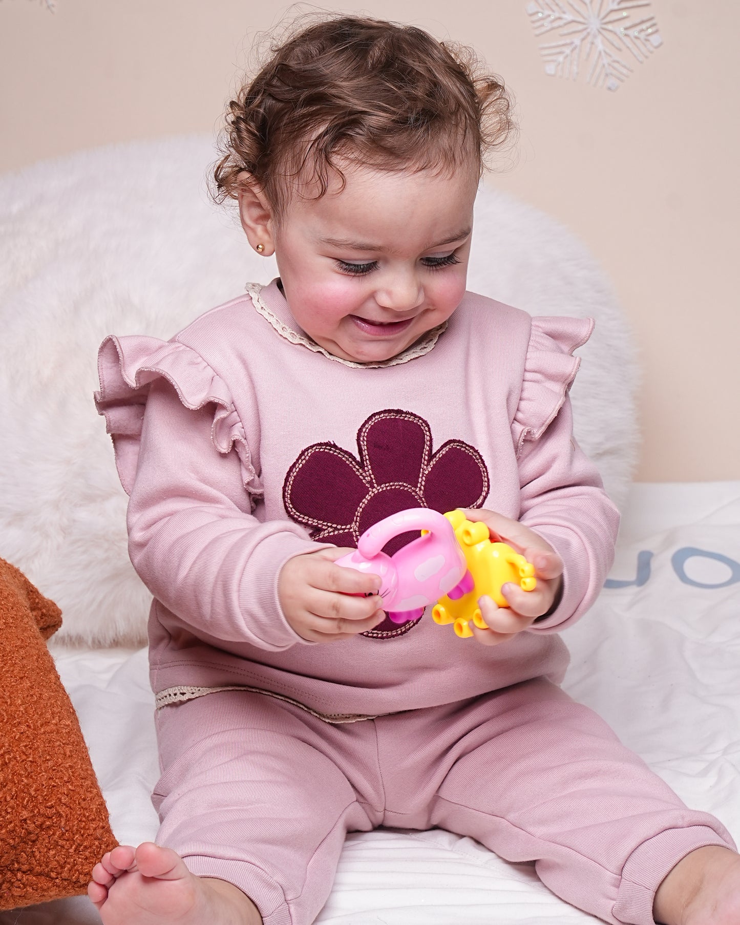 Ensemble Jogging Bébé Fille Rose Fleur