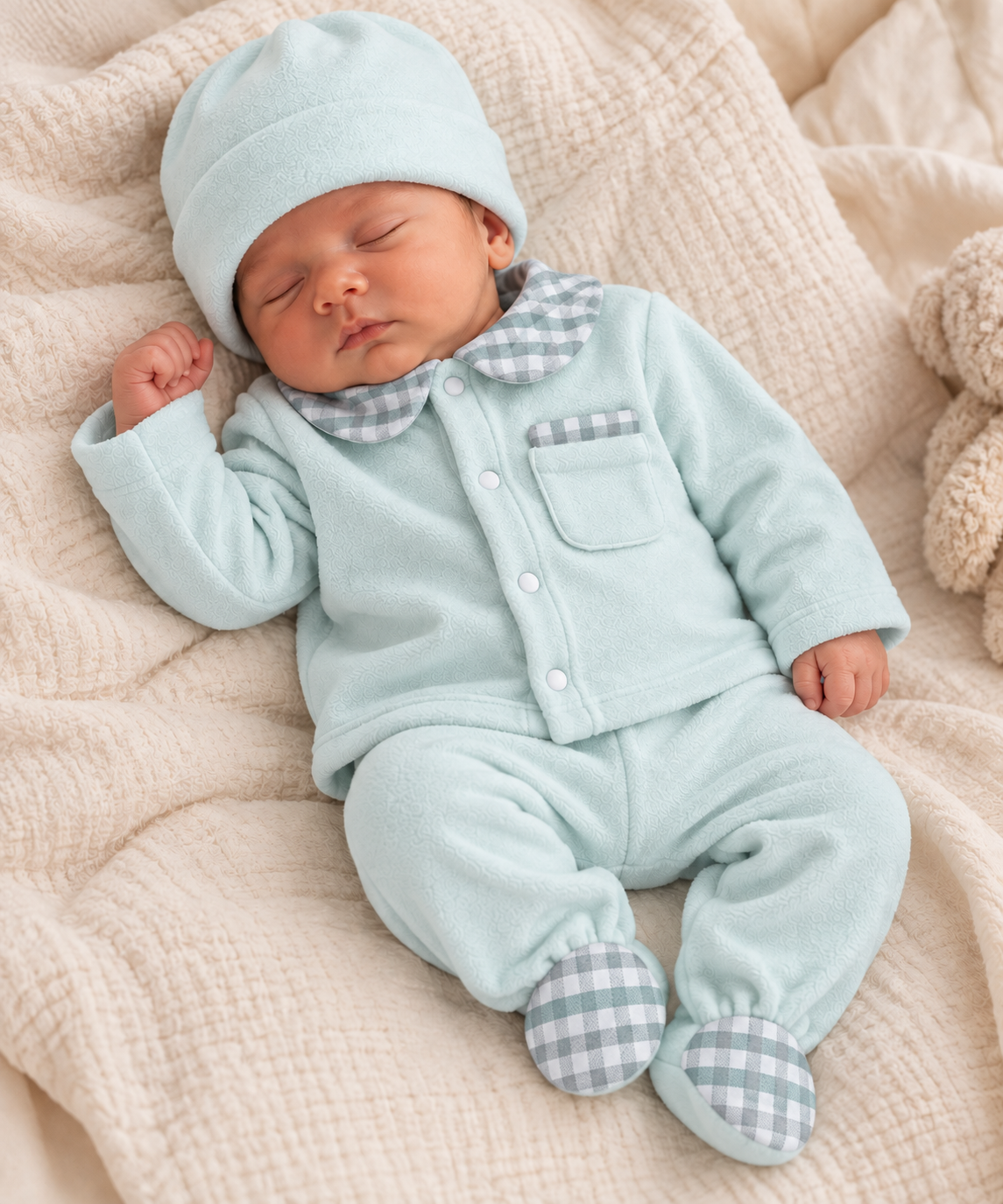 Pack dort bien grenouillère, moufles & Bonnet