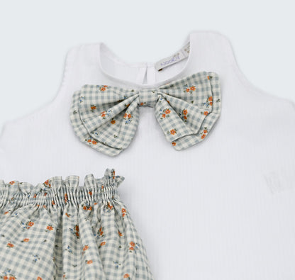 Haut à noeud avec bloomer en smock