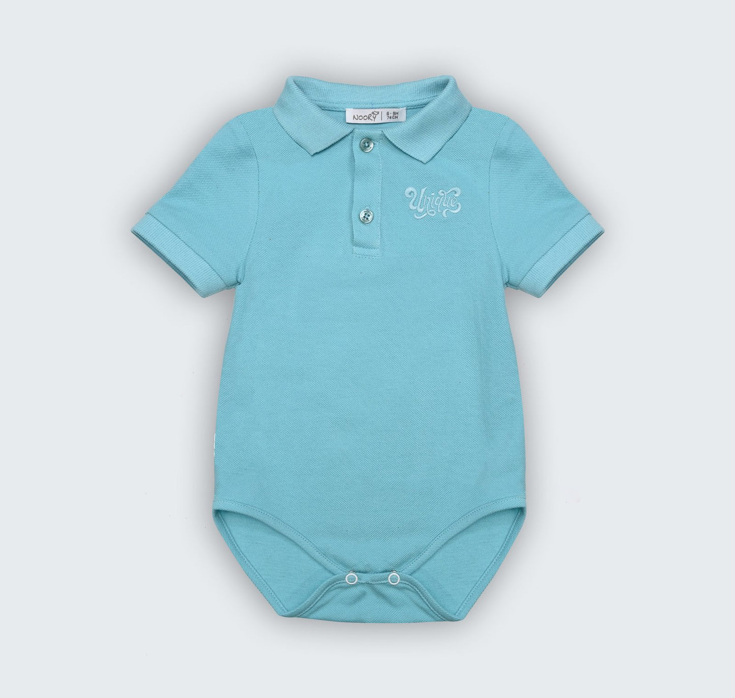 Polo body en piqué 100% coton à col chemisier et broderie