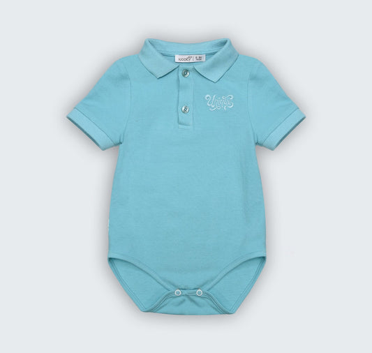 Polo body en piqué 100% coton à col chemisier et broderie