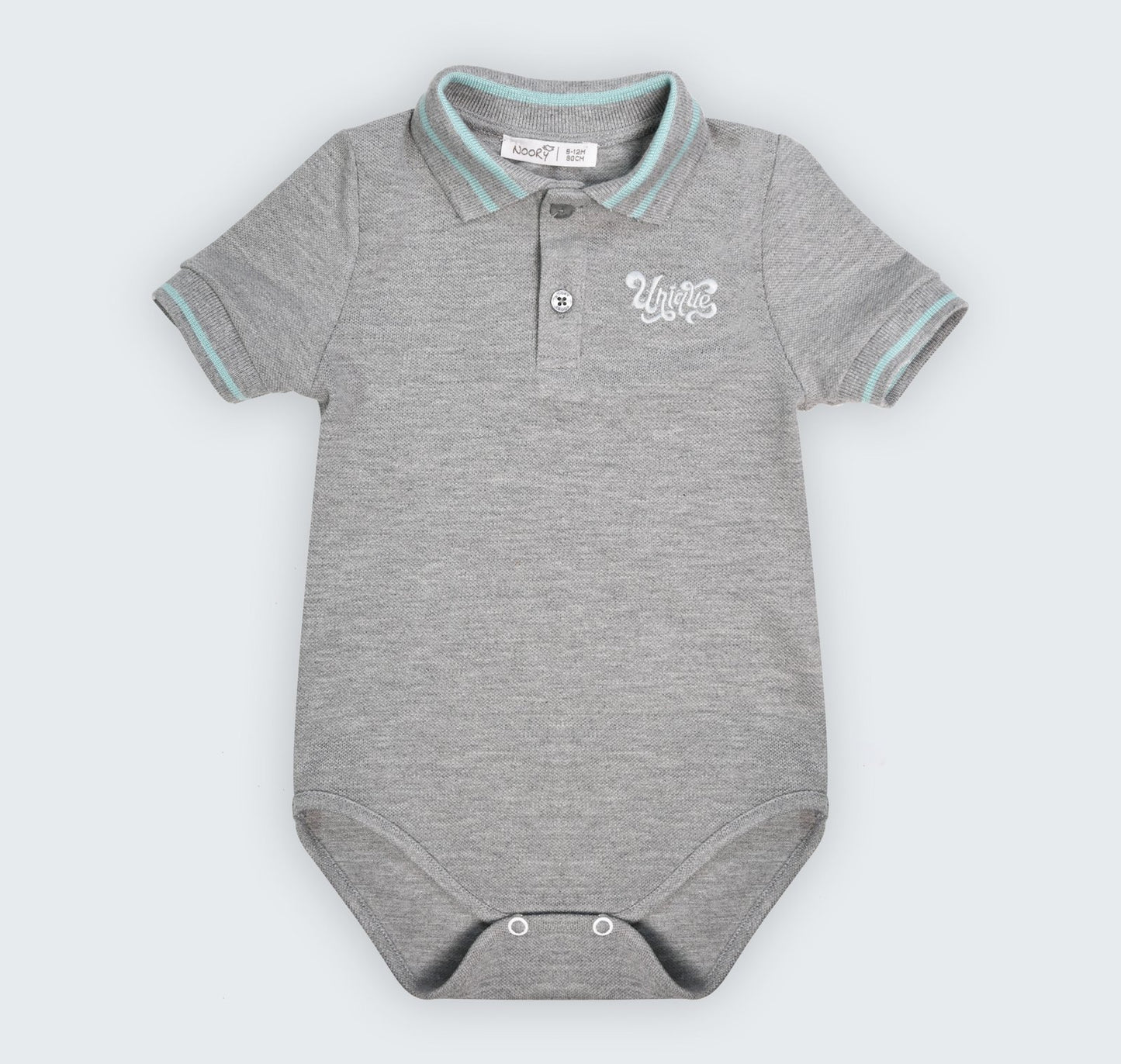 Polo body en piqué 100% coton à col chemisier et broderie