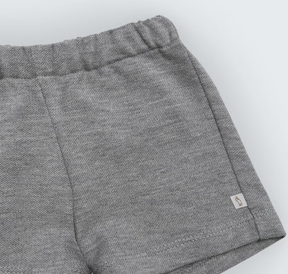 Short gris en piqué 100% coton