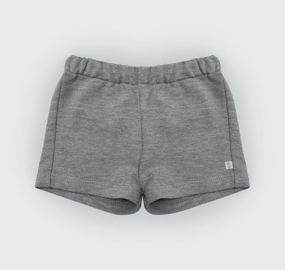 Short gris en piqué 100% coton