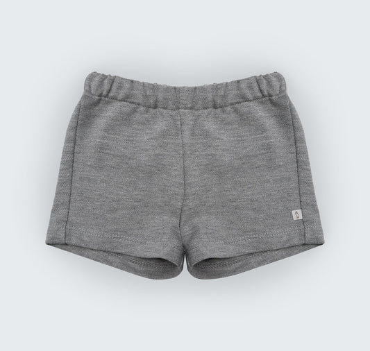 Short gris en piqué 100% coton