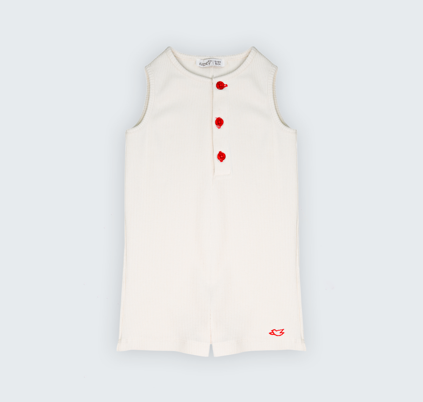 Barboteuse sans manches à col rond V1