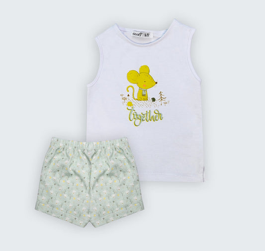 Ensemble pyjama en jersey imprimé 100% coton