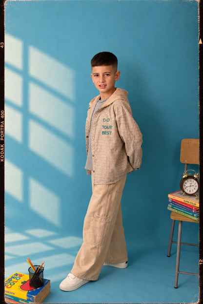 Pantalon Cargo Wide Leg Beige Sable – Coupe Ample & Style Carpenter