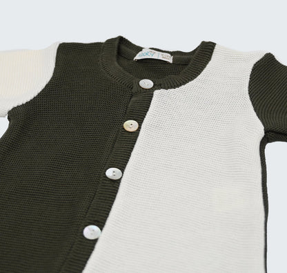 Combinaison tricot bicolore