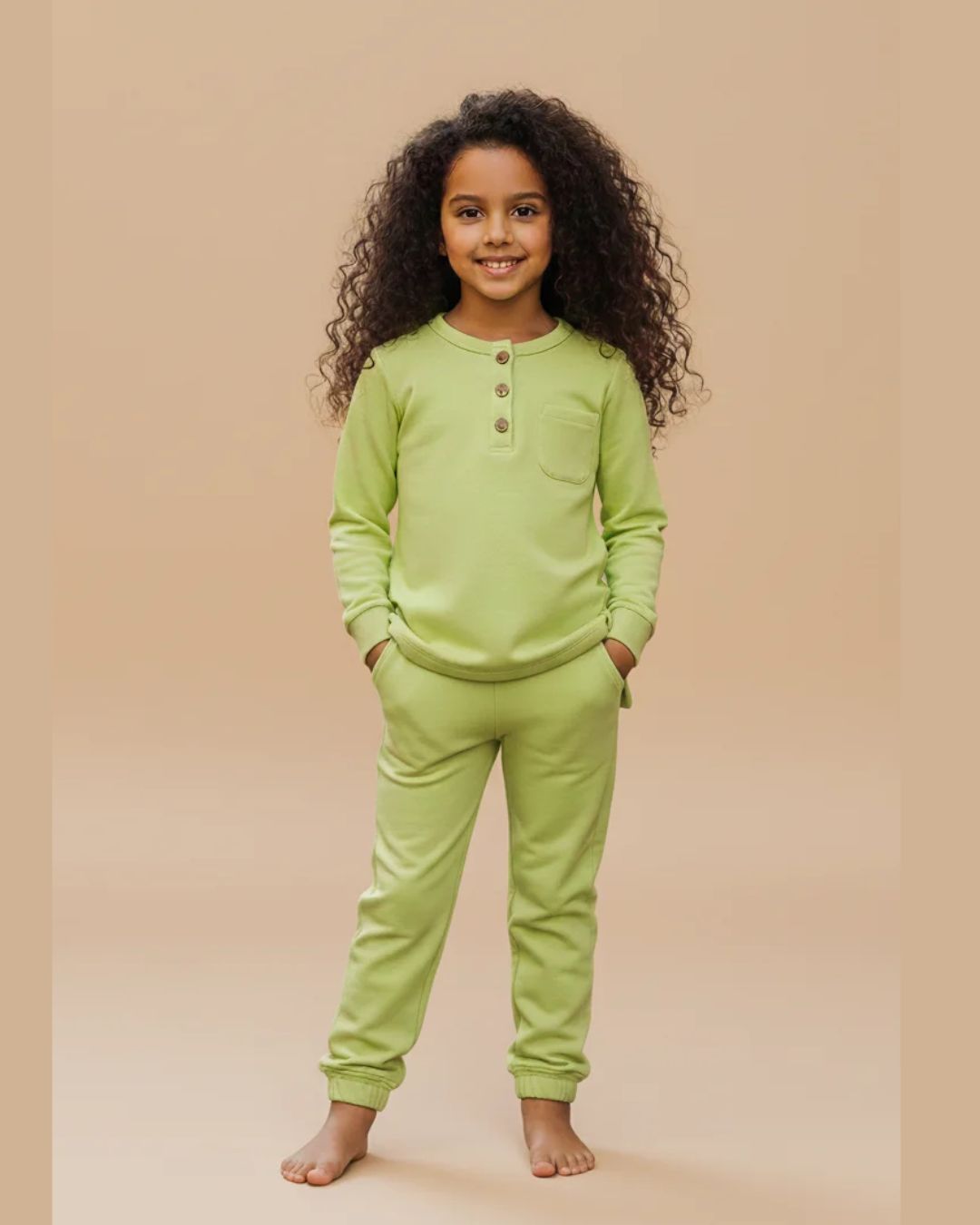 Ensemble Pull & Pantalon Doux Mini Garçons Vert Anis