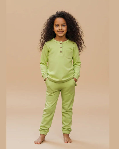 Ensemble Pull & Pantalon Doux Mini Garçons Vert Anis