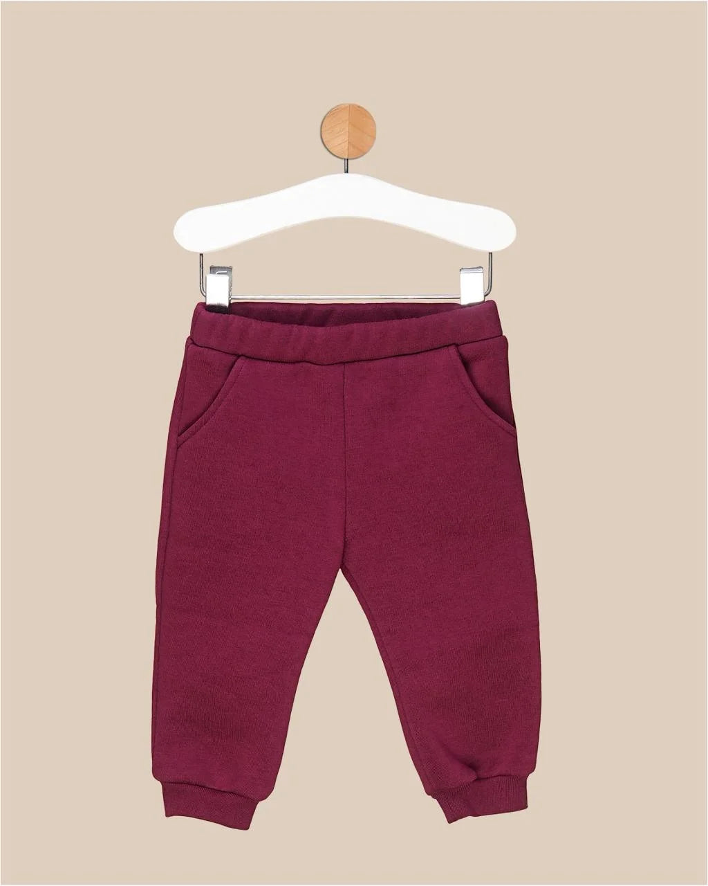 Ensemble Bébé Fille – Sweat & Pantalon Bordeaux (Motif Champignon Kawaii)