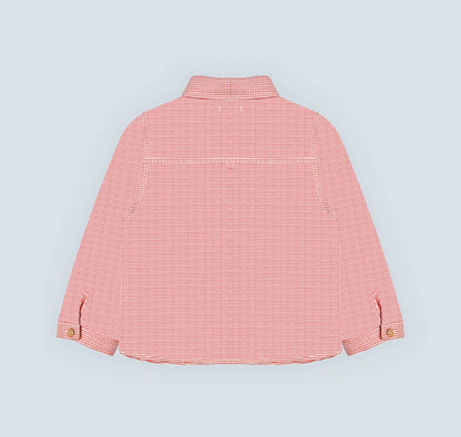 Chemise pour garçon en petits carreaux rouges