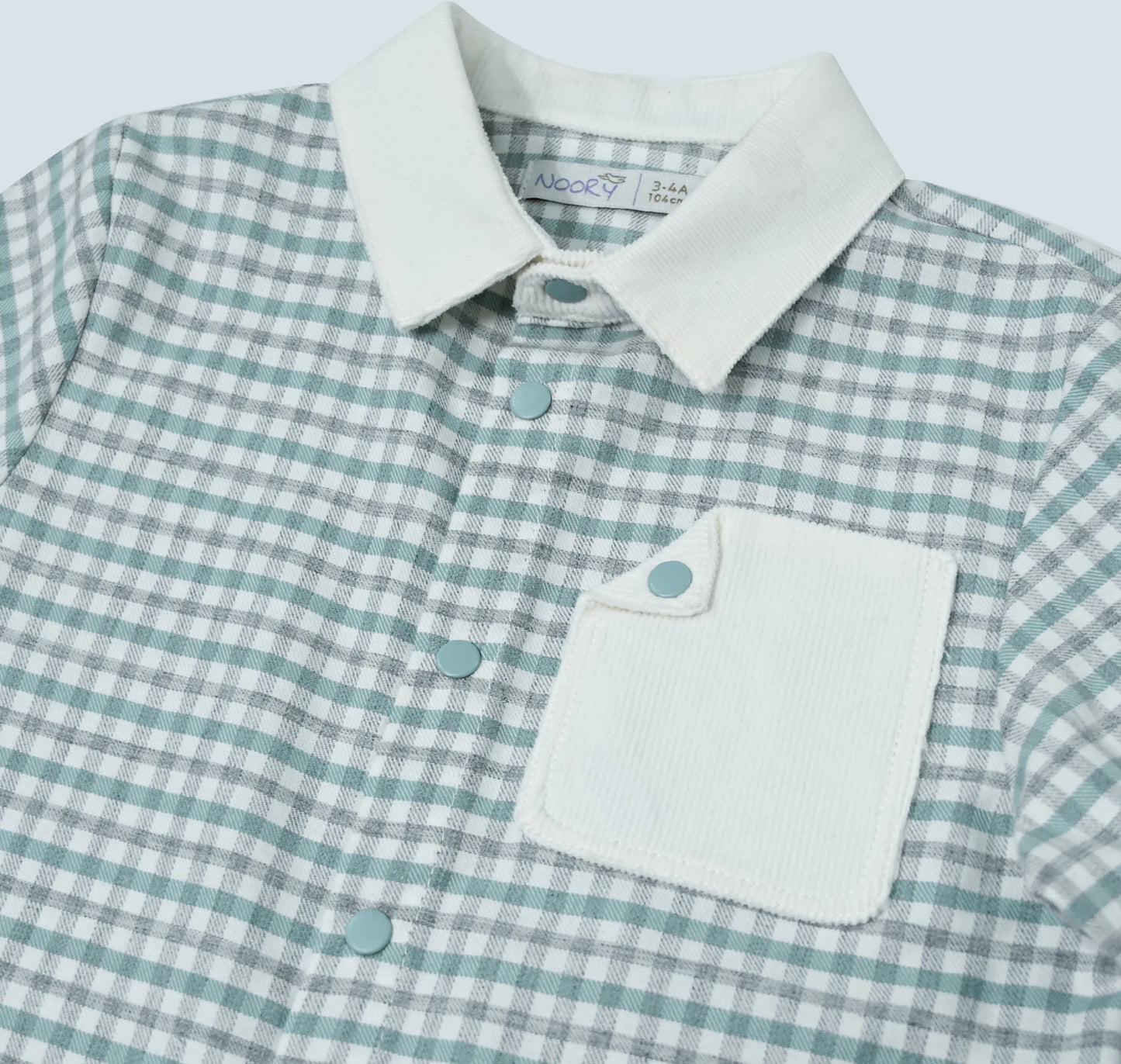 Chemise garçon à carreaux verts