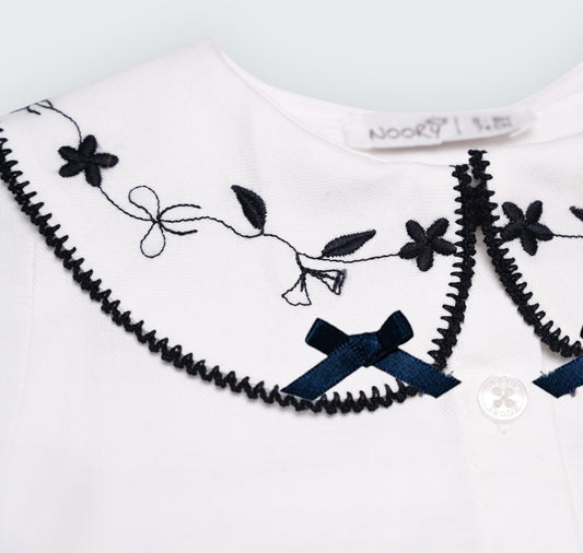 Chemise bébé fille avec col large