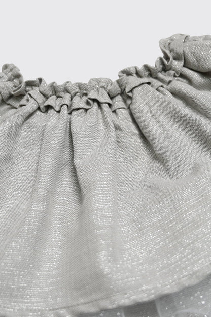 Jupe argenté à ceinture volantée