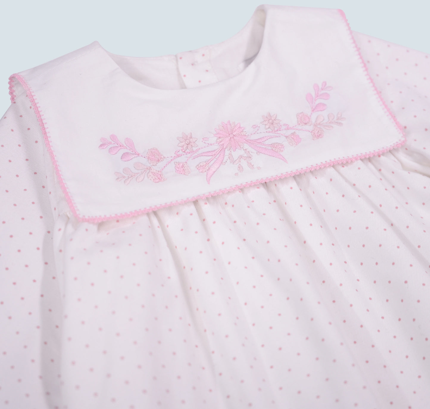 Robe à petit points rose pour bébé fille