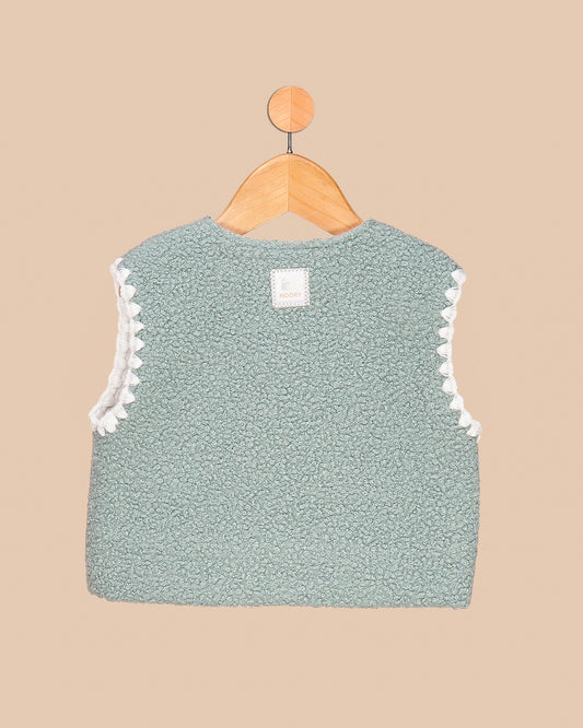 Gilet bébé sans manches en tissu bouclette