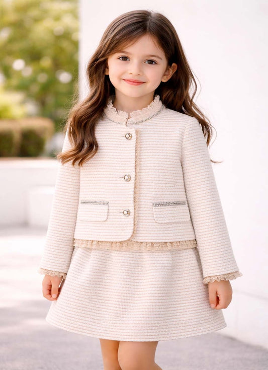 Ensemble fille chic veste & jupe – Élégance intemporelle