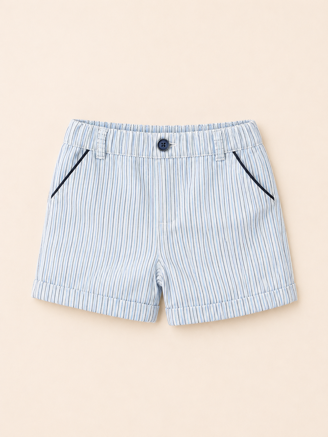 Ensemble Polo & Short Rayé Bleu – Élégance et Confort pour Bébé