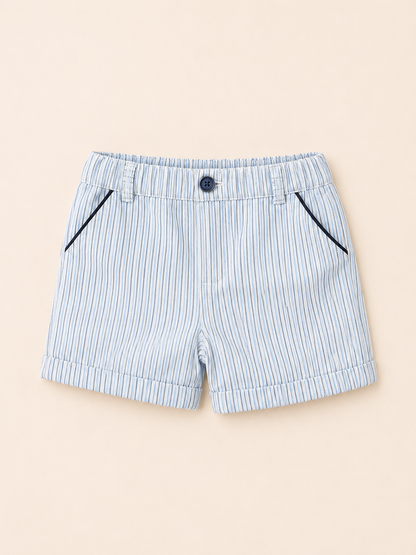 Ensemble Polo & Short Rayé Bleu – Élégance et Confort pour Bébé