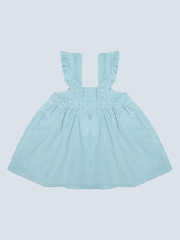 Robe salopette pour bébé fille en velours côtelé 100% coton