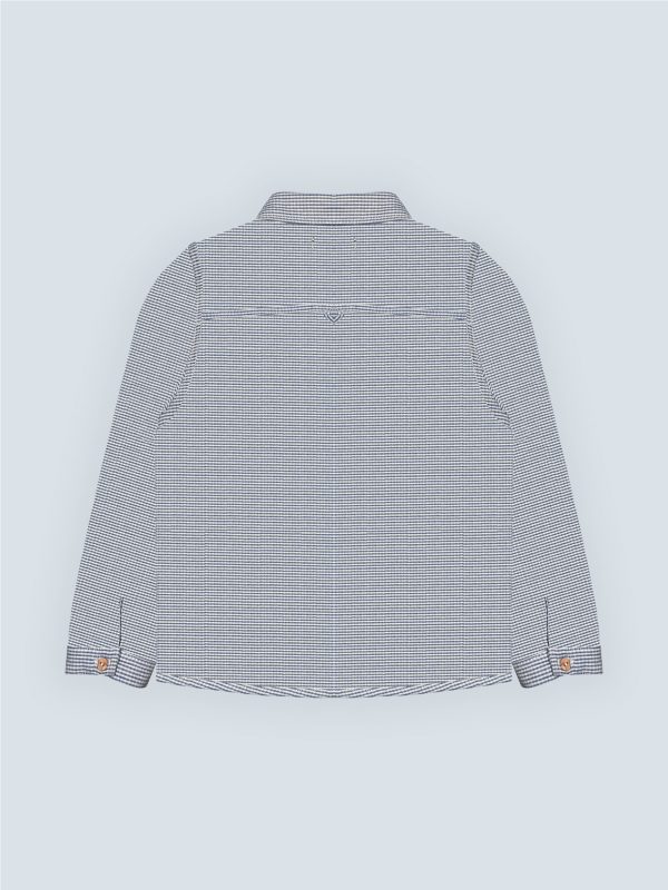 Chemise garçon en petits carreaux bleu classiques